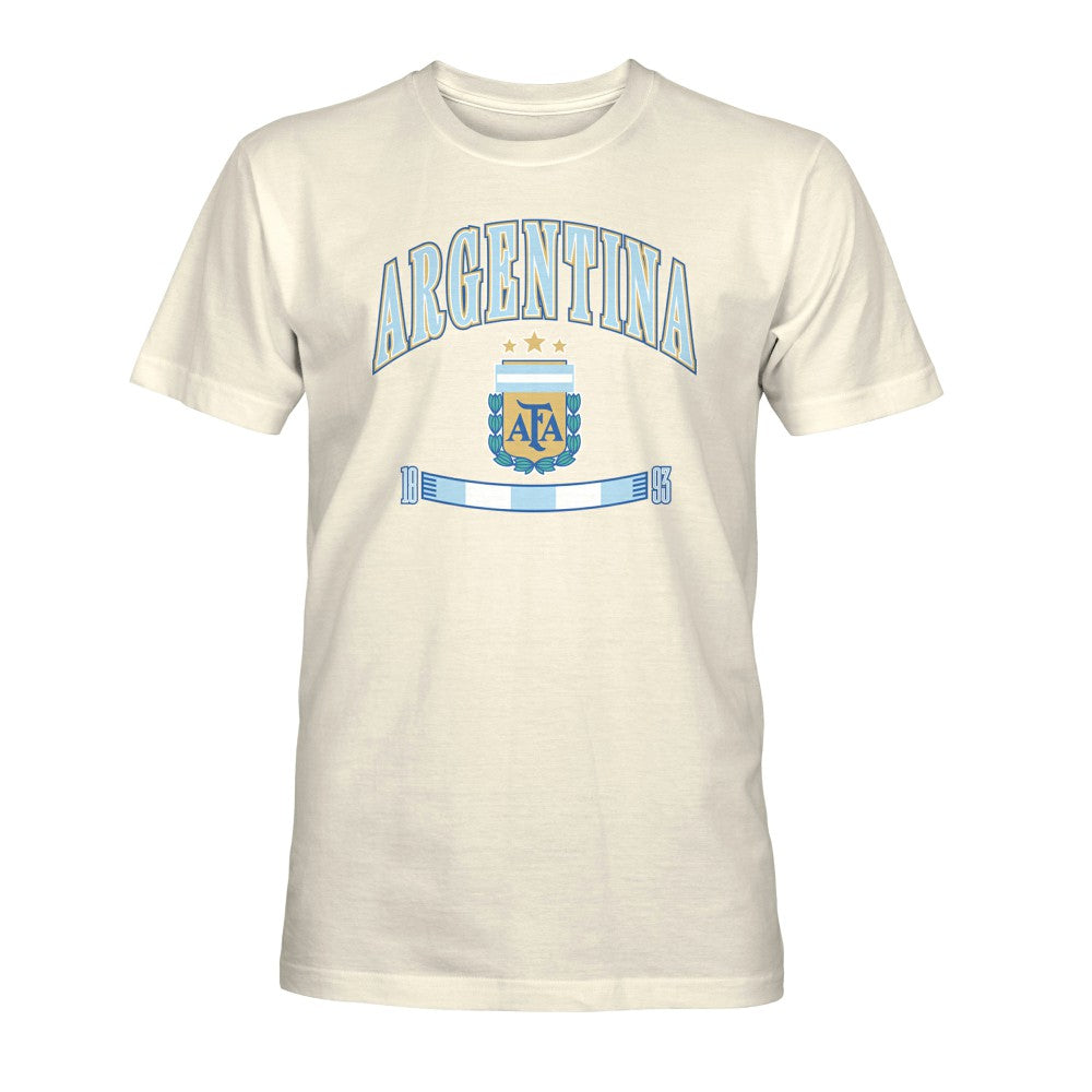 Argentina National Team 1863FC Retro Stripes T-Shirts - Cream