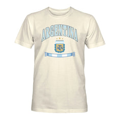 Argentina National Team 1863FC Retro Stripes T-Shirts - Cream
