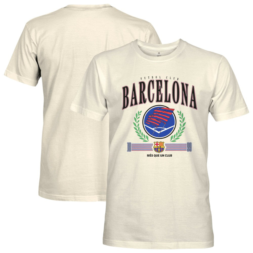 Barcelona 1863FC Retro Stripes T-Shirts - Cream