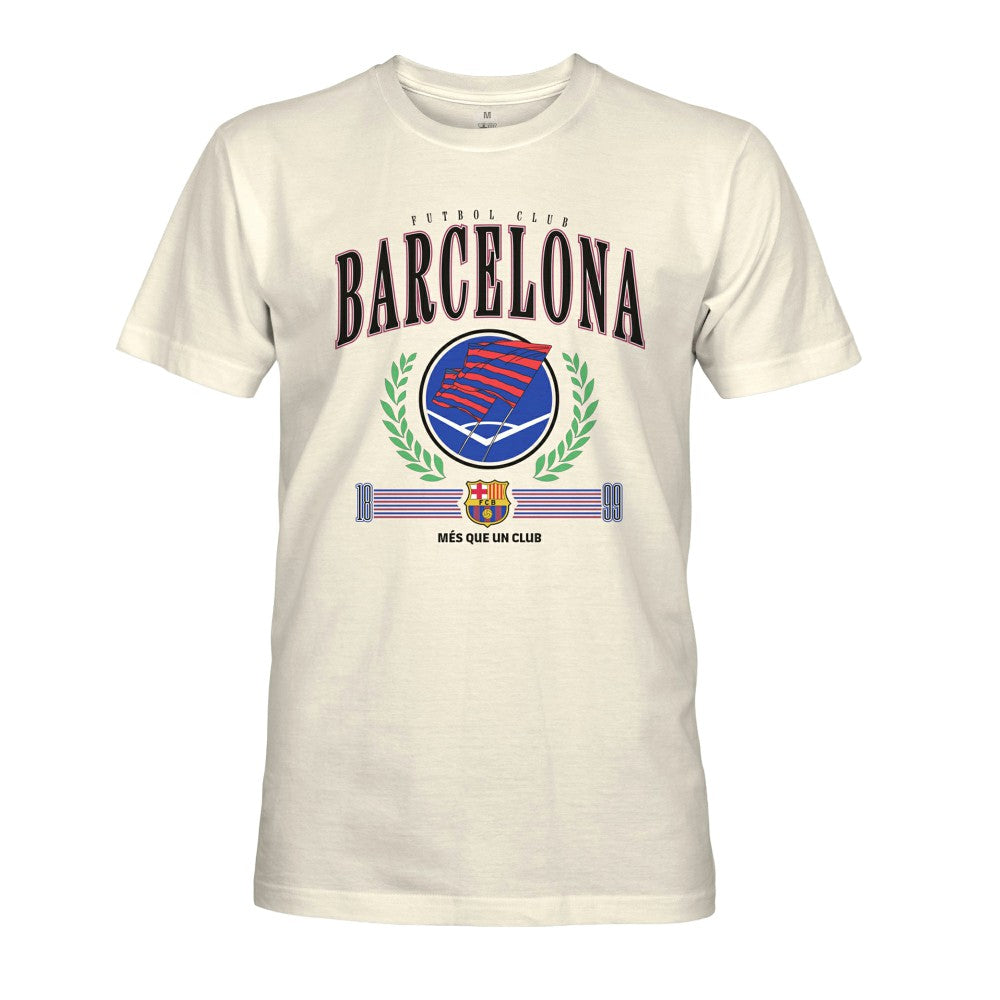Barcelona 1863FC Retro Stripes T-Shirts - Cream