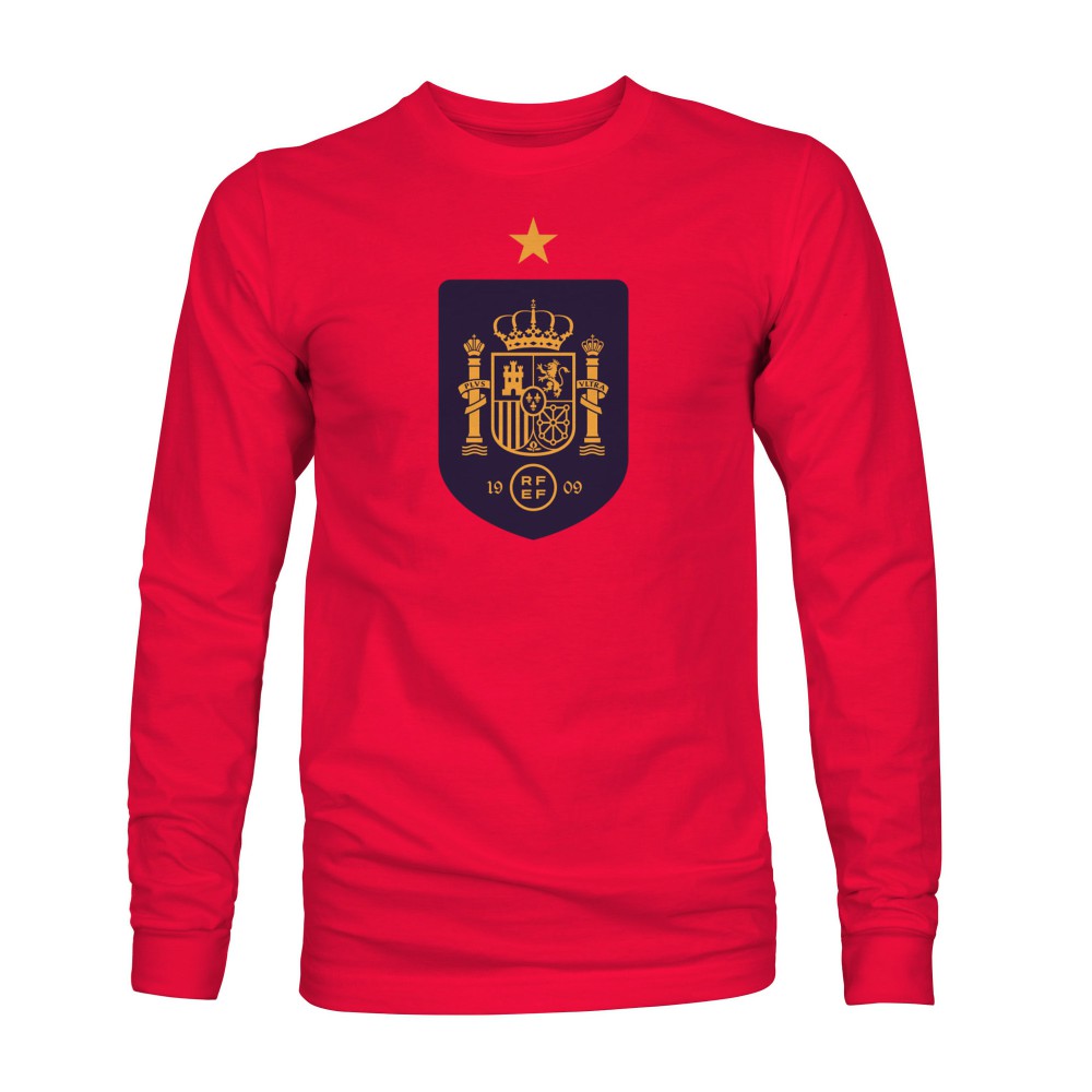Spain National Team 1863FC Color Badge Long Sleeve T-Shirts - Red