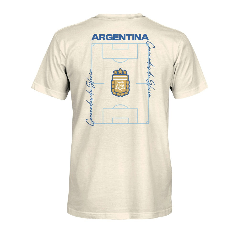Argentina National Team 1863FC Own the Pitch Heavyweight T-Shirts - Cream