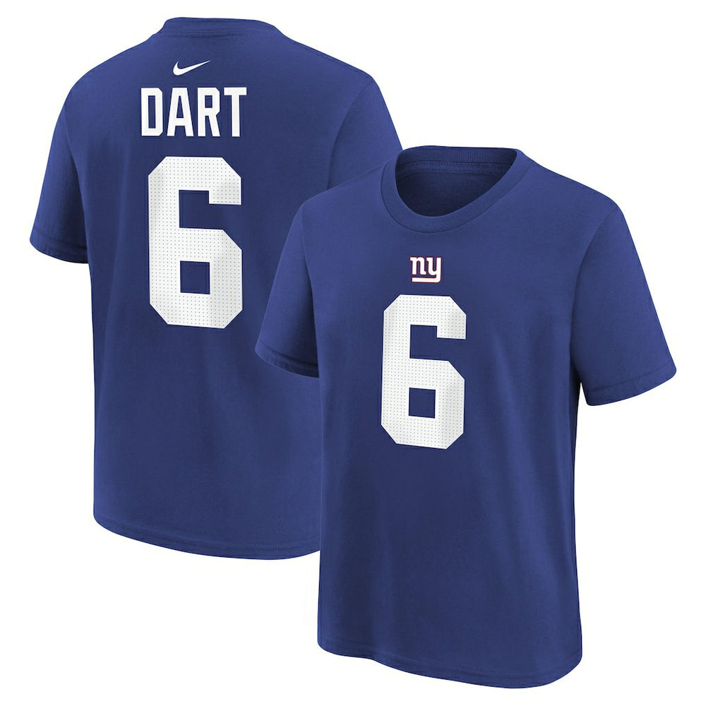 Jaxson Dart New York Giants Youth Name & Number T-Shirt Royal - Nike
