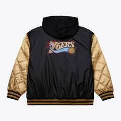 Mitchell & Ness - Philadelphia 76ers Hardwood Classics 76 Originals Collection Fushion Full-Snap Hoodie Jacket - Black