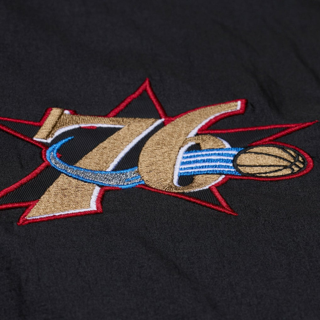 Mitchell & Ness - Philadelphia 76ers Hardwood Classics 76 Originals Collection Fushion Full-Snap Hoodie Jacket - Black