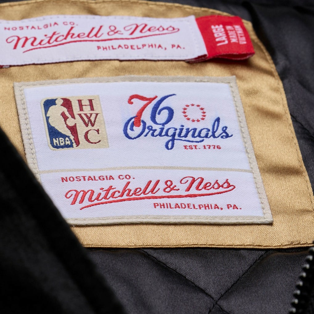 Mitchell & Ness - Philadelphia 76ers Hardwood Classics 76 Originals Collection Fushion Full-Snap Hoodie Jacket - Black