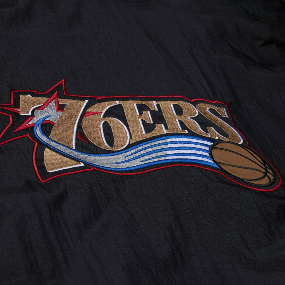 Mitchell & Ness - Philadelphia 76ers Hardwood Classics 76 Originals Collection Fushion Full-Snap Hoodie Jacket - Black