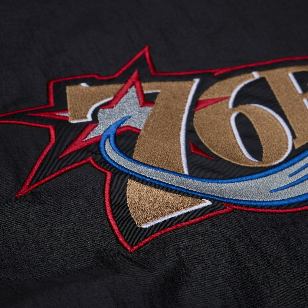 Mitchell & Ness - Philadelphia 76ers Hardwood Classics 76 Originals Collection Fushion Full-Snap Hoodie Jacket - Black