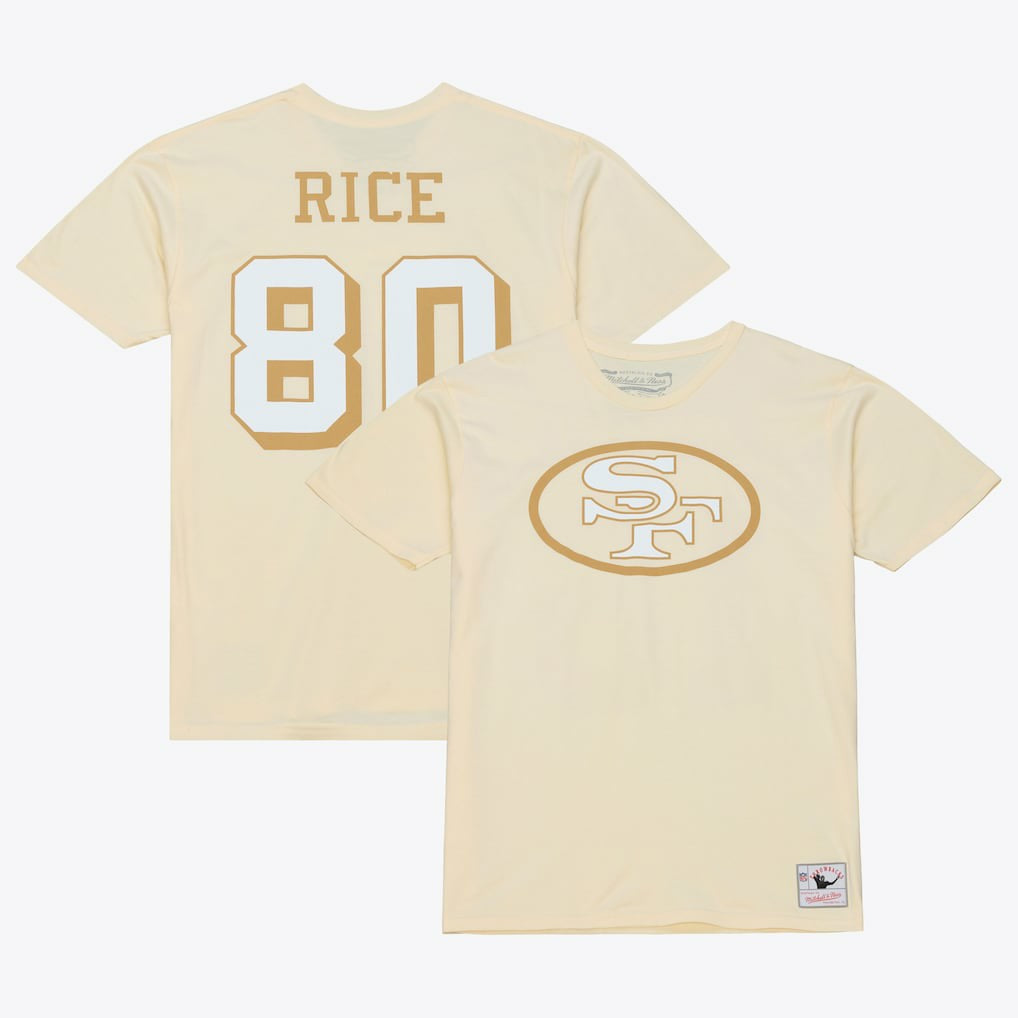 Jerry Rice San Francisco 49ers Sandman Name & Number T-Shirt Cream - Mitchell & Ness