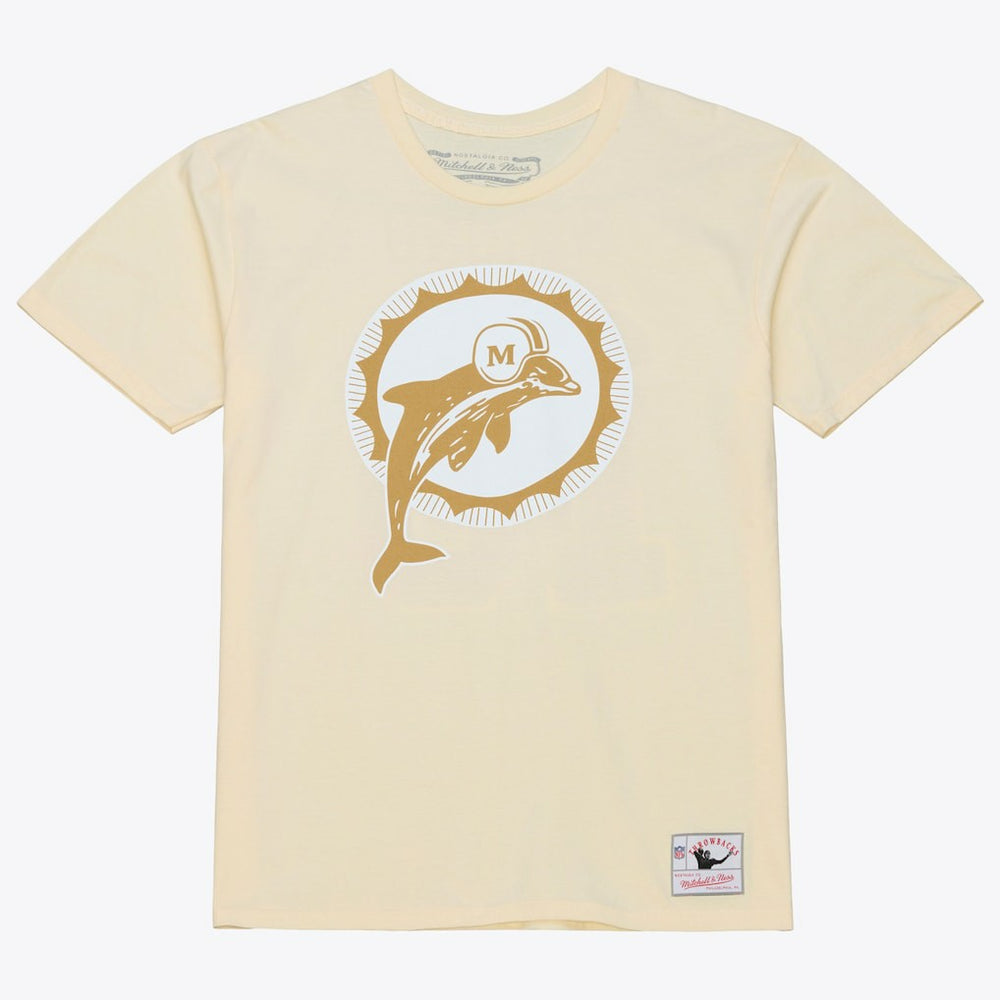 Dan Marino Miami Dolphins Sandman Name & Number T-Shirt Cream - Mitchell & Ness
