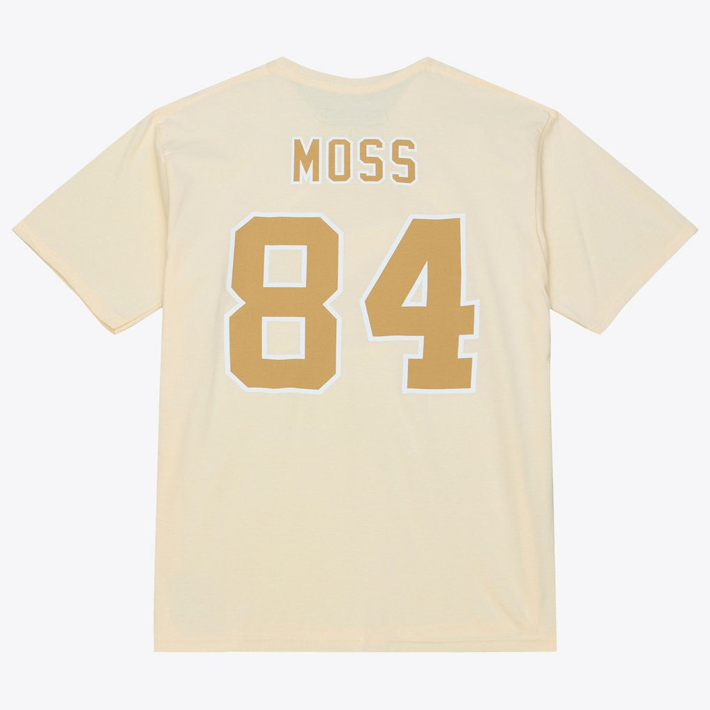 Randy Moss Minnesota Vikings Sandman Name & Number T-Shirt Cream - Mitchell & Ness