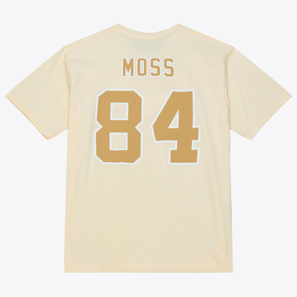 Randy Moss Minnesota Vikings Sandman Name & Number T-Shirt Cream - Mitchell & Ness