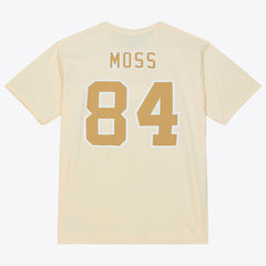 Randy Moss Minnesota Vikings Sandman Name & Number T-Shirt Cream - Mitchell & Ness