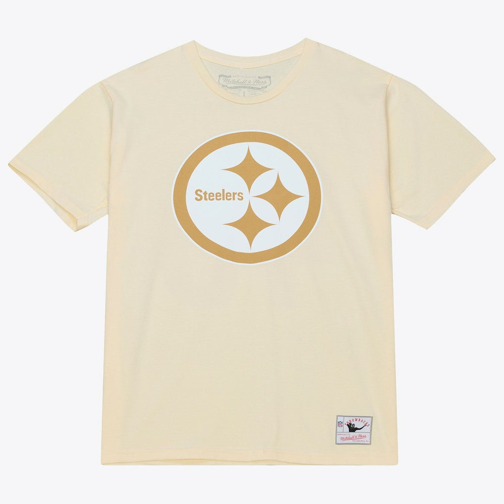 Troy Polamalu Pittsburgh Steelers Sandman Name & Number T-Shirt Cream - Mitchell & Ness