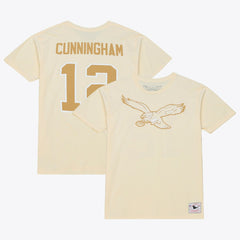 Randall Cunningham Philadelphia Eagles Sandman Name & Number T-Shirt Cream - Mitchell & Ness