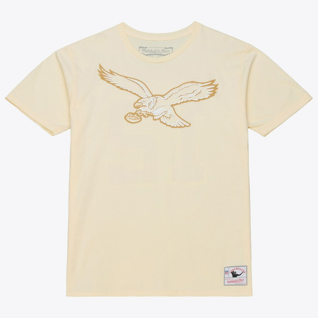 Randall Cunningham Philadelphia Eagles Sandman Name & Number T-Shirt Cream - Mitchell & Ness