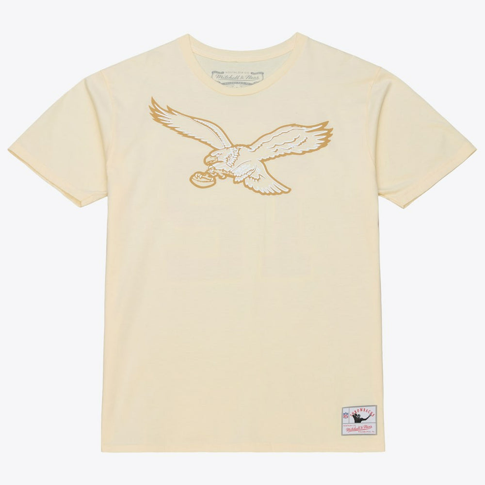 Randall Cunningham Philadelphia Eagles Sandman Name & Number T-Shirt Cream - Mitchell & Ness