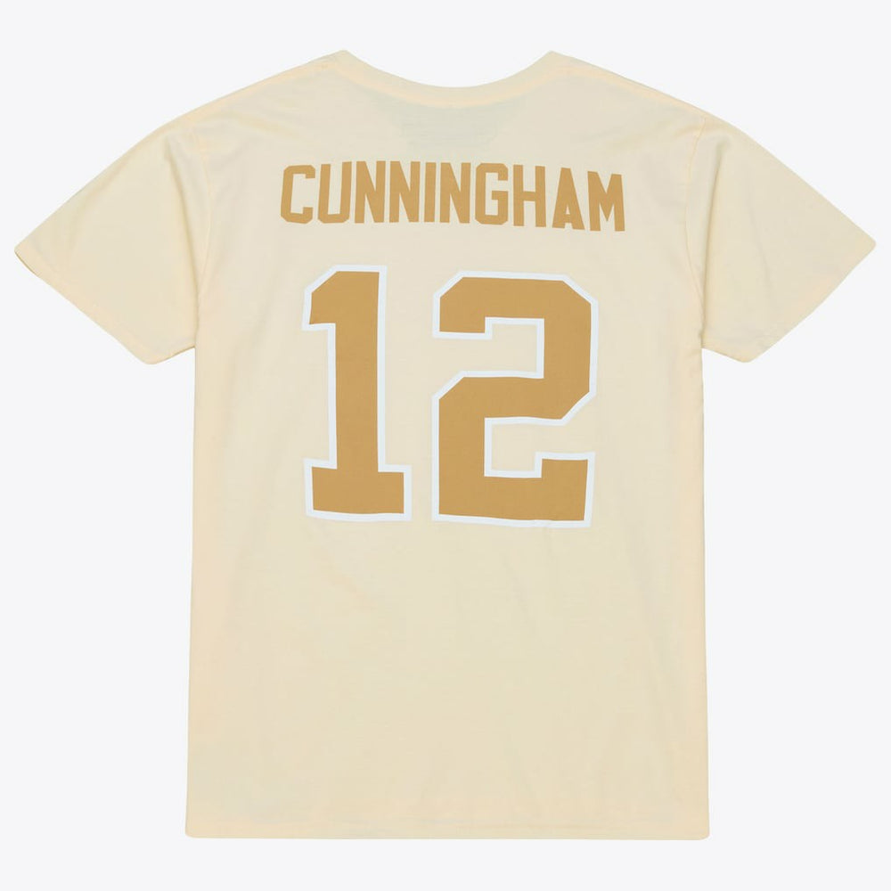Randall Cunningham Philadelphia Eagles Sandman Name & Number T-Shirt Cream - Mitchell & Ness