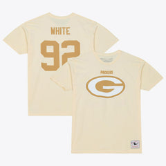 Reggie White Green Bay Packers Sandman Name & Number T-Shirt Cream - Mitchell & Ness