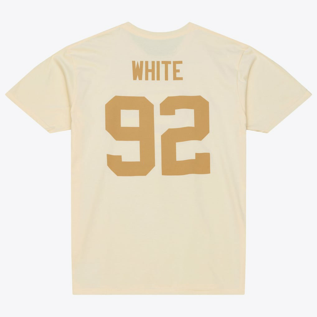Reggie White Green Bay Packers Sandman Name & Number T-Shirt Cream - Mitchell & Ness