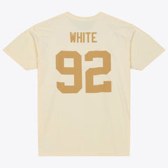 Reggie White Green Bay Packers Sandman Name & Number T-Shirt Cream - Mitchell & Ness