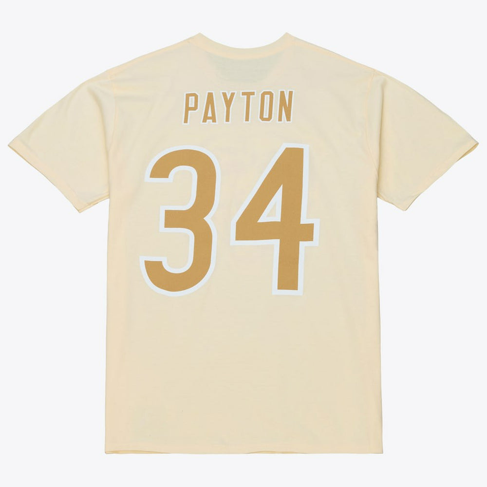 Walter Payton Chicago Bears Sandman Name & Number T-Shirt Cream - Mitchell & Ness