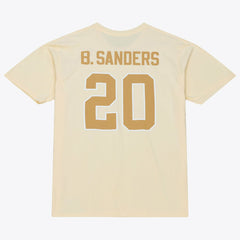 Barry Sanders Detroit Lions Sandman Name & Number T-Shirt Cream - Mitchell & Ness
