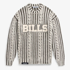 Buffalo Bills Off Season x NFL Unisex Cable Knit Sweater Cream/Gray - NFL