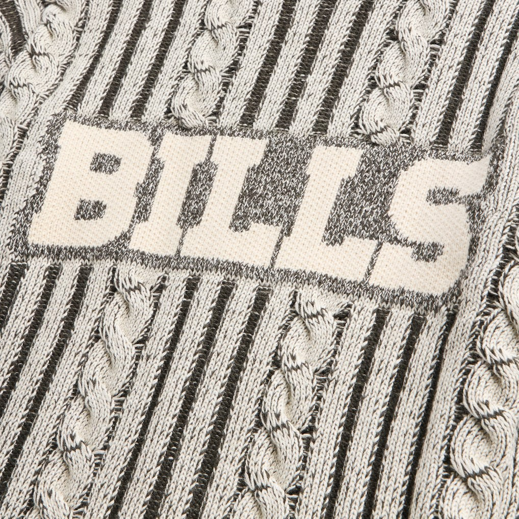 Buffalo Bills Off Season x NFL Unisex Cable Knit Sweater Cream/Gray - NFL