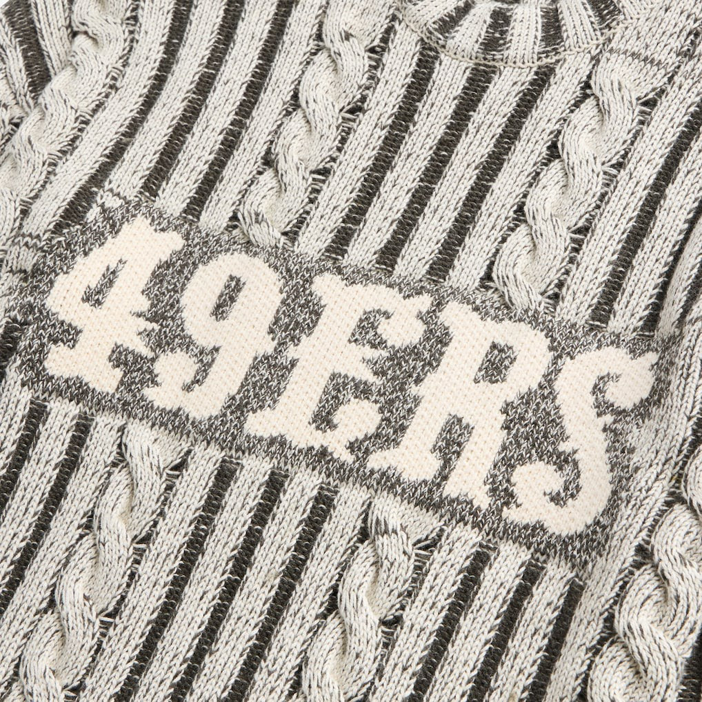 San Francisco 49ers Off Season x NFL Unisex Cable Knit Sweater Cream/Gray - NFL