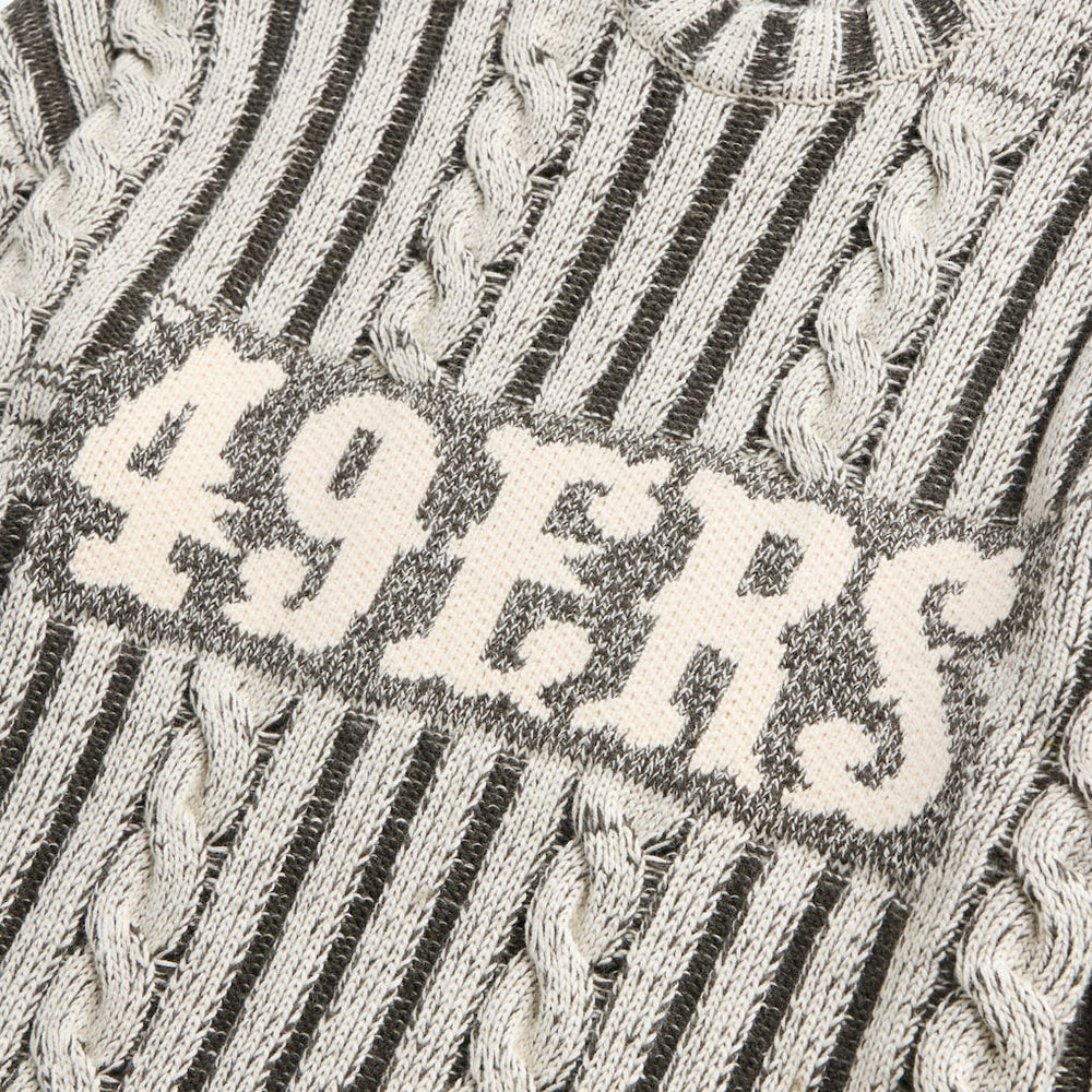 San Francisco 49ers Off Season x NFL Unisex Cable Knit Sweater Cream/Gray - NFL