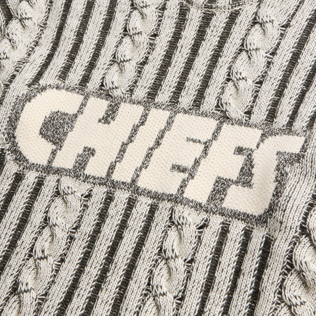 Kansas City Chiefs Off Season x NFL Unisex Cable Knit Sweater Cream/Gray - NFL