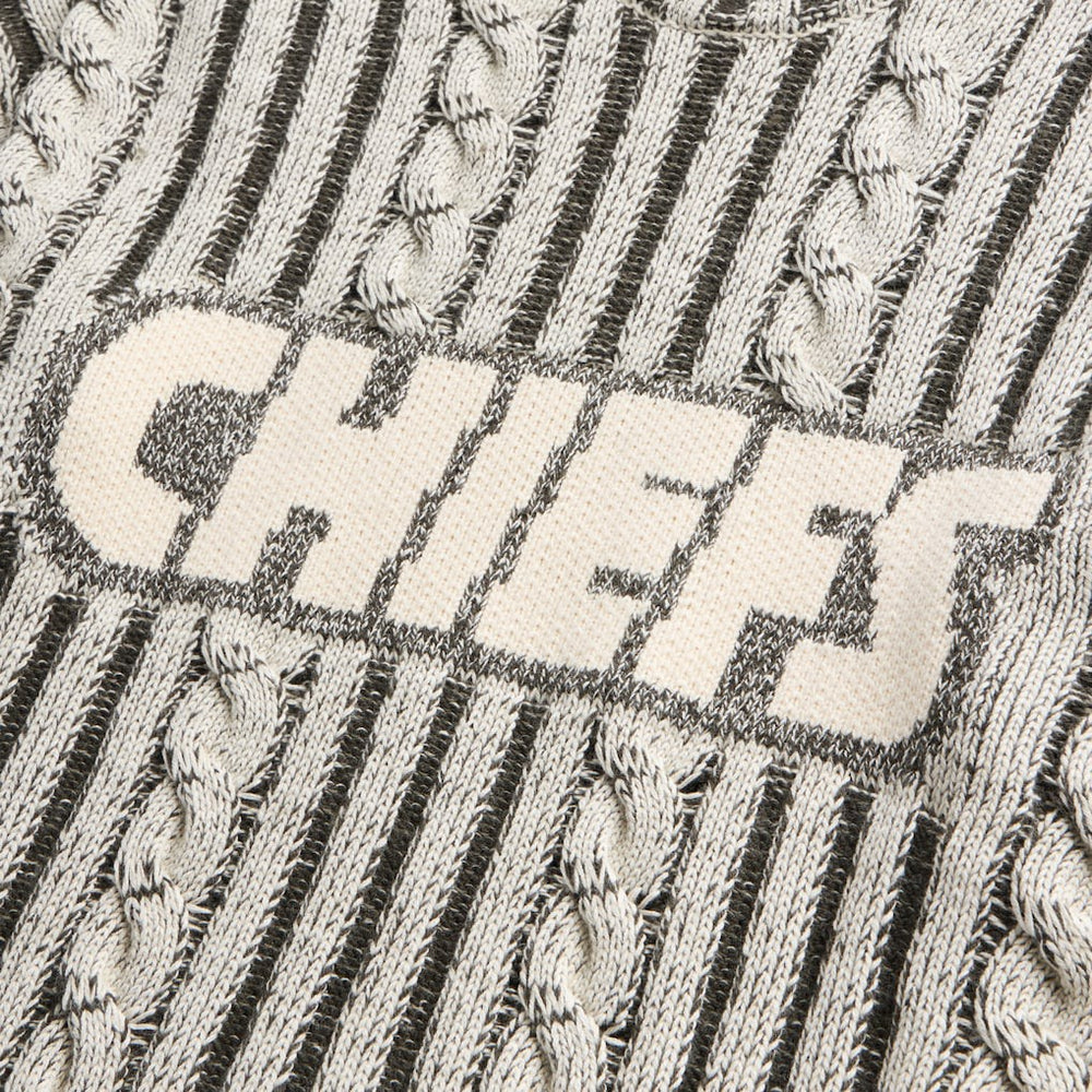 Kansas City Chiefs Off Season x NFL Unisex Cable Knit Sweater Cream/Gray - NFL