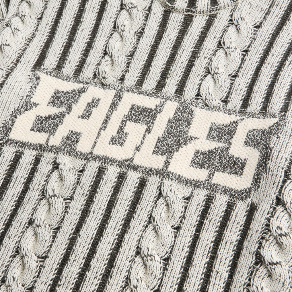 Philadelphia Eagles Off Season x NFL Unisex Cable Knit Sweater Cream/Gray - NFL