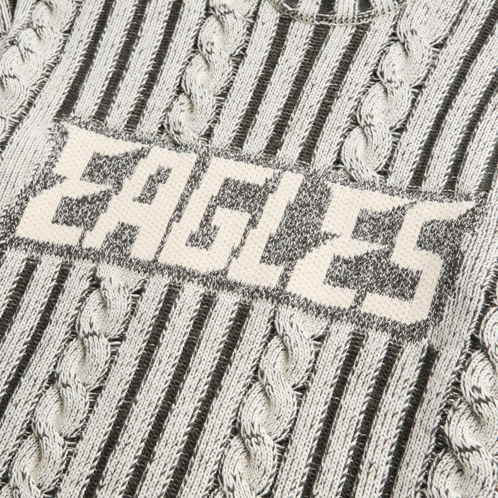 Philadelphia Eagles Off Season x NFL Unisex Cable Knit Sweater Cream/Gray - NFL
