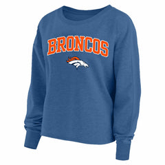 Denver Broncos Profile Women's Plus Size Acid Wash Raglan Sweatshirt Navy - NFL