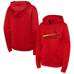 St. Louis Cardinals Outerstuff Youth Wordmark Fleece Full-Zip Hoodie discount