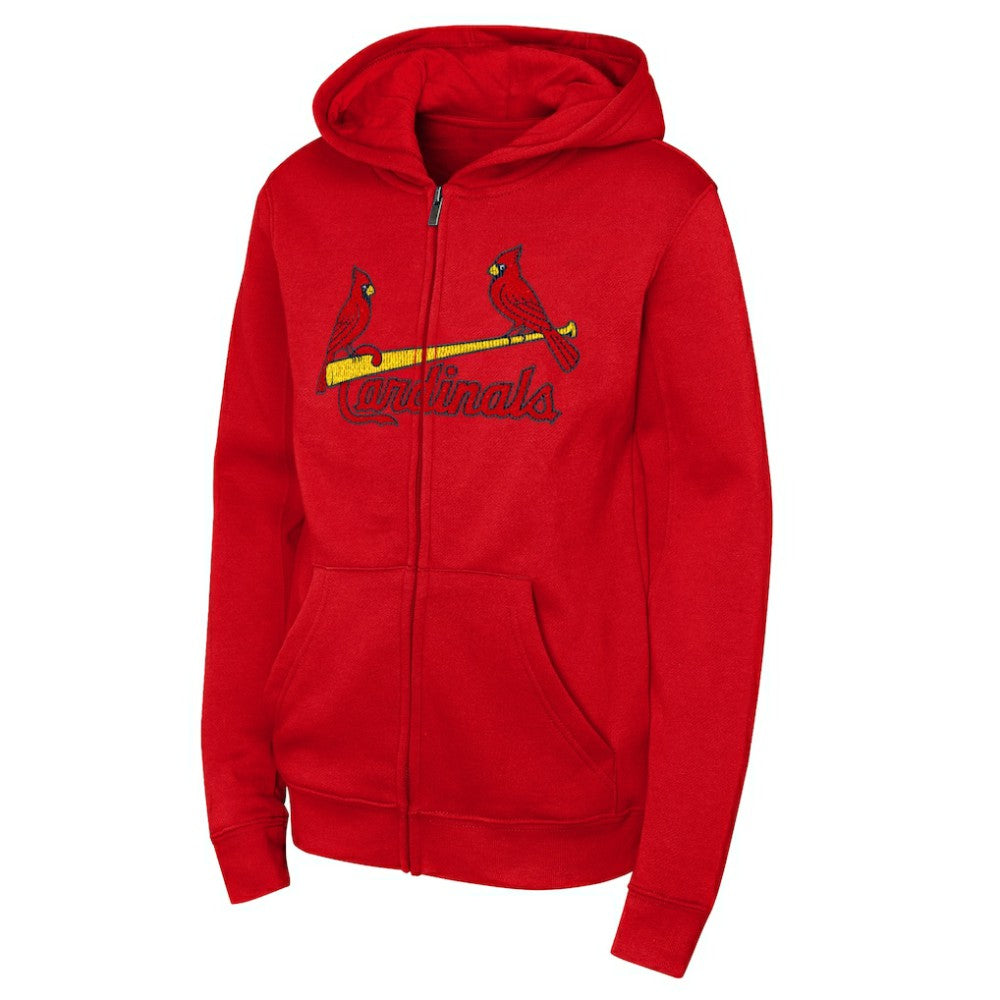 St. Louis Cardinals Outerstuff Youth Wordmark Fleece Full-Zip Hoodie discount