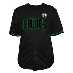 Fanatics - Boston Celtics Big & Tall Pop Full-Button Baseball Jersey - Black