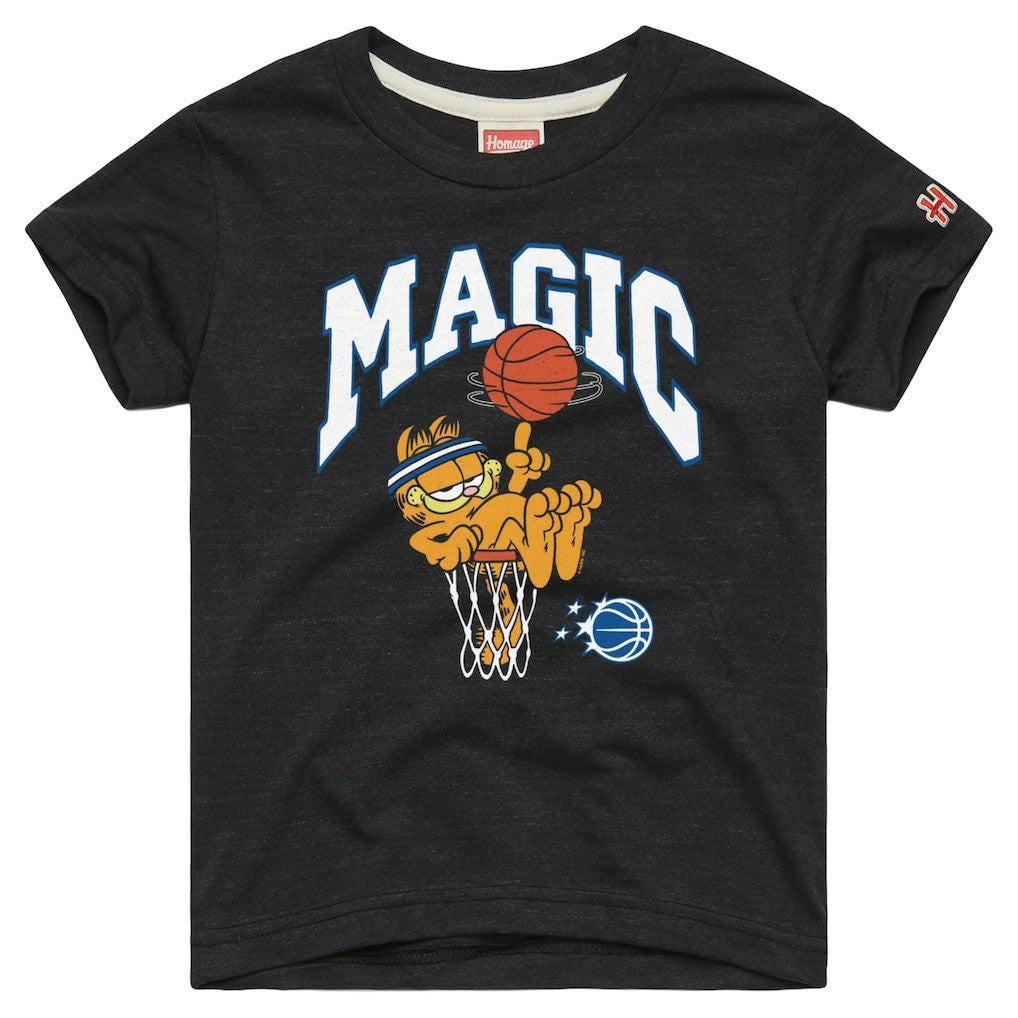 NBA - Orlando Magic Garfield x Homage Youth Tri-Blend T-Shirt - Charcoal