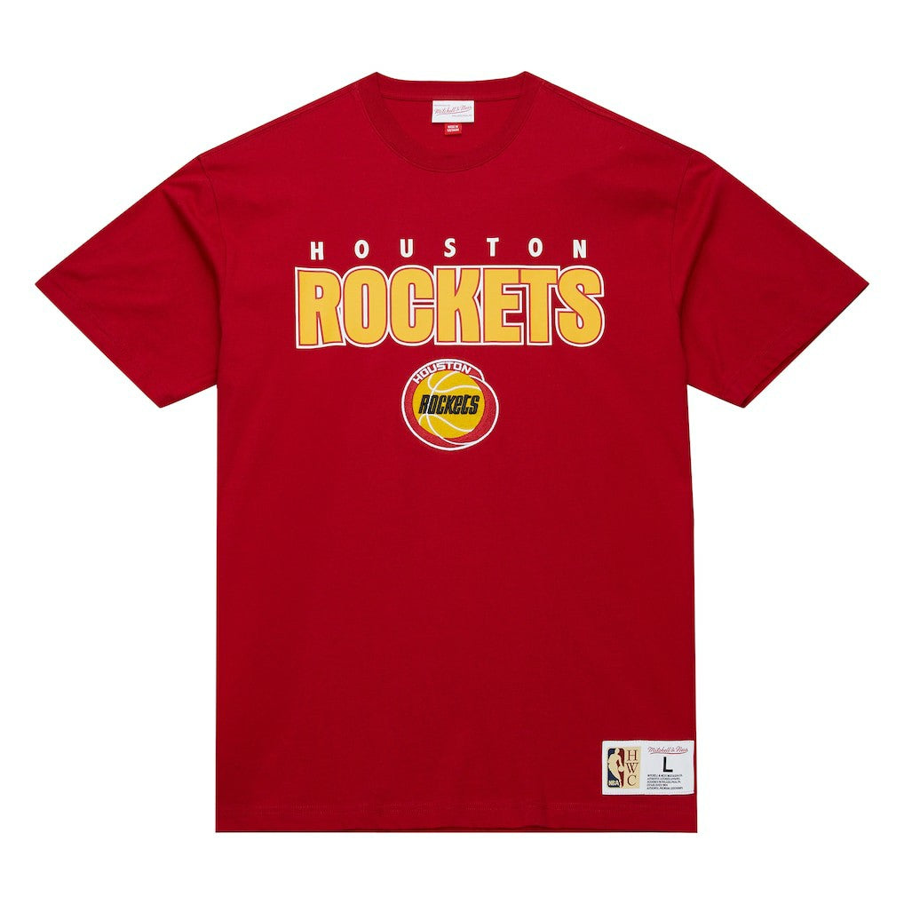 Mitchell & Ness - Houston Rockets Hardwood Classics Throw It Back Premium T-Shirt - Red