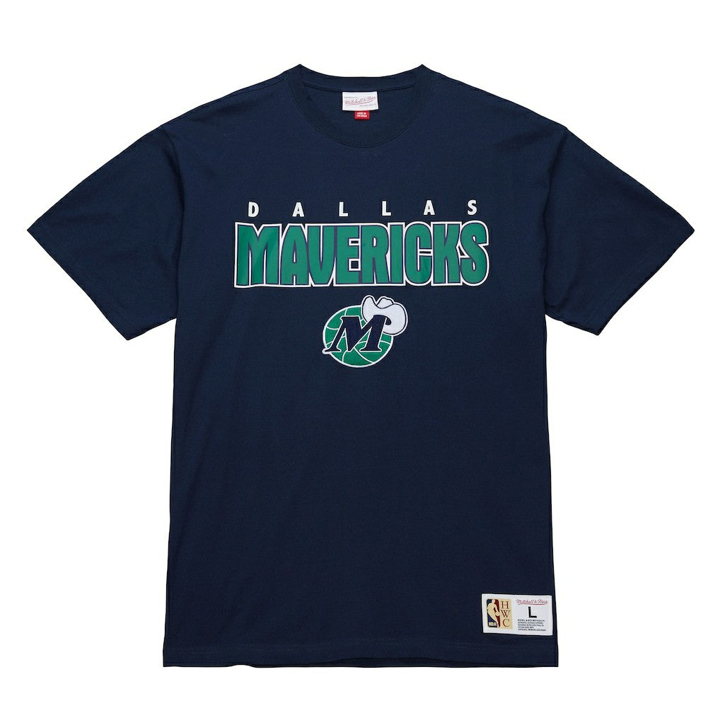 Mitchell & Ness - Dallas Mavericks Hardwood Classics Throw It Back Premium T-Shirt - Navy