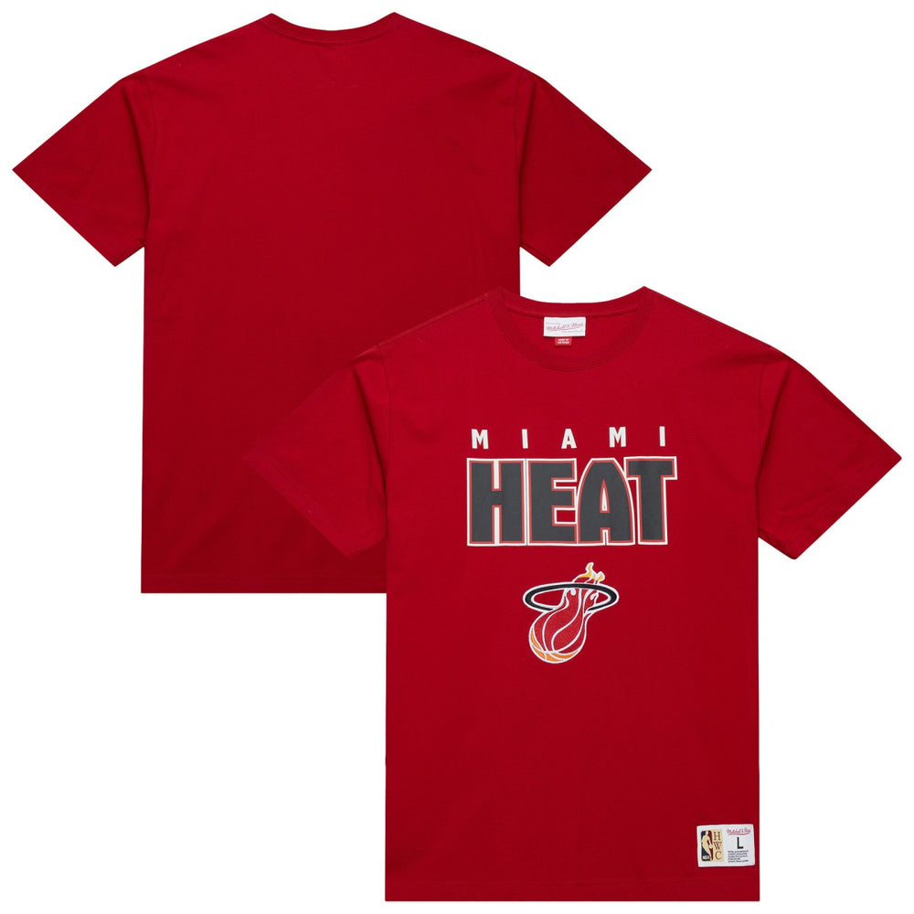 Mitchell & Ness - Miami Heat Hardwood Classics Throw It Back Premium T-Shirt - Red