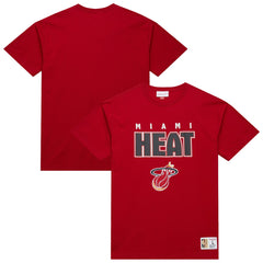 Mitchell & Ness - Miami Heat Hardwood Classics Throw It Back Premium T-Shirt - Red