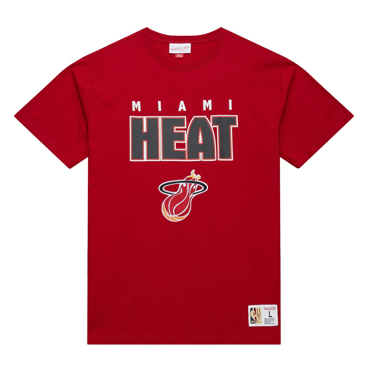 Mitchell & Ness - Miami Heat Hardwood Classics Throw It Back Premium T-Shirt - Red