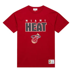 Mitchell & Ness - Miami Heat Hardwood Classics Throw It Back Premium T-Shirt - Red