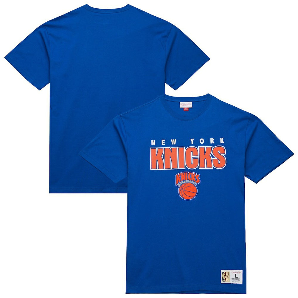 Mitchell & Ness - New York Knicks Hardwood Classics Throw It Back Premium T-Shirt - Blue