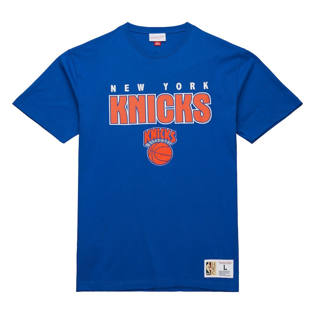 Mitchell & Ness - New York Knicks Hardwood Classics Throw It Back Premium T-Shirt - Blue