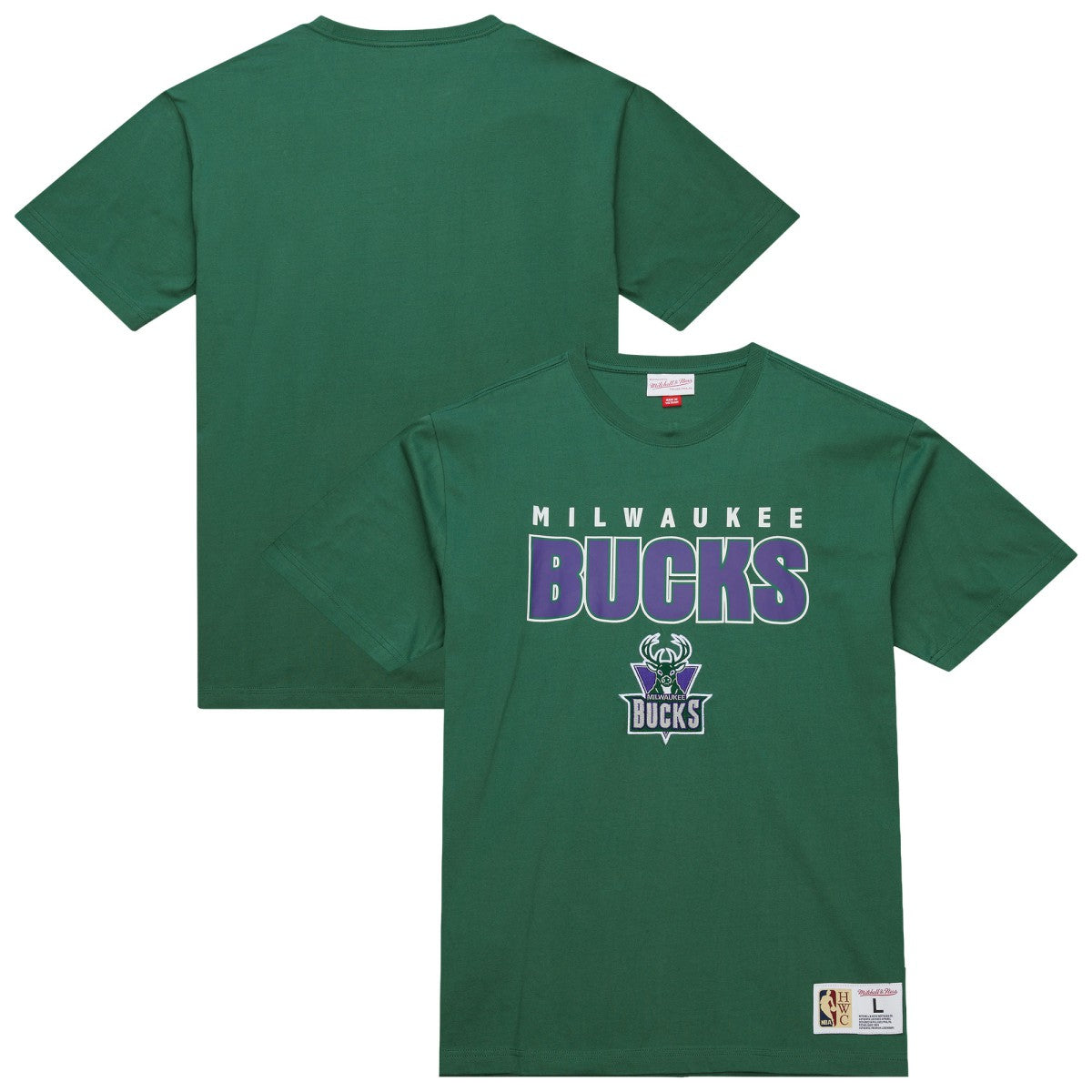 Mitchell & Ness - Milwaukee Bucks Hardwood Classics Throw It Back Premium T-Shirt - Green