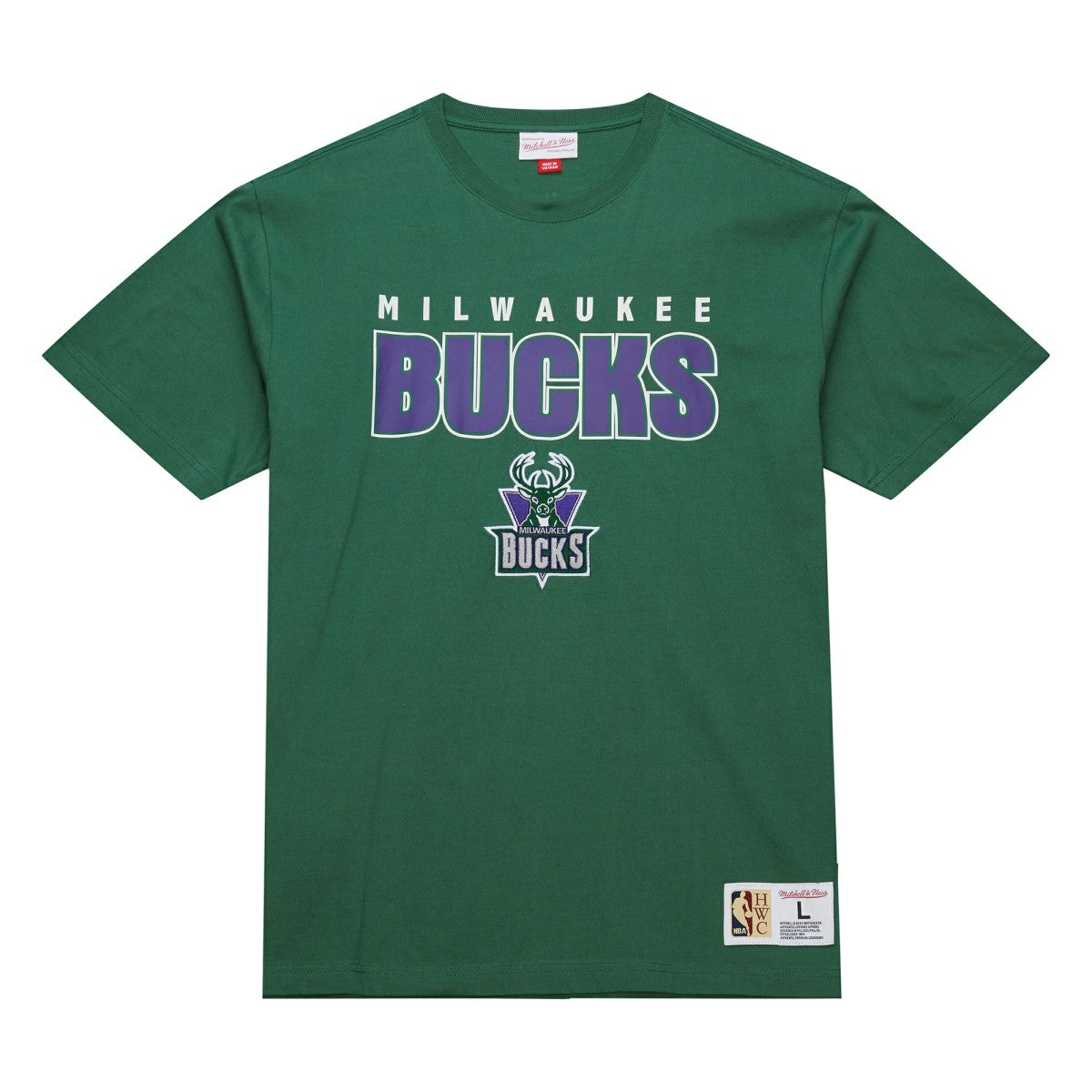 Mitchell & Ness - Milwaukee Bucks Hardwood Classics Throw It Back Premium T-Shirt - Green